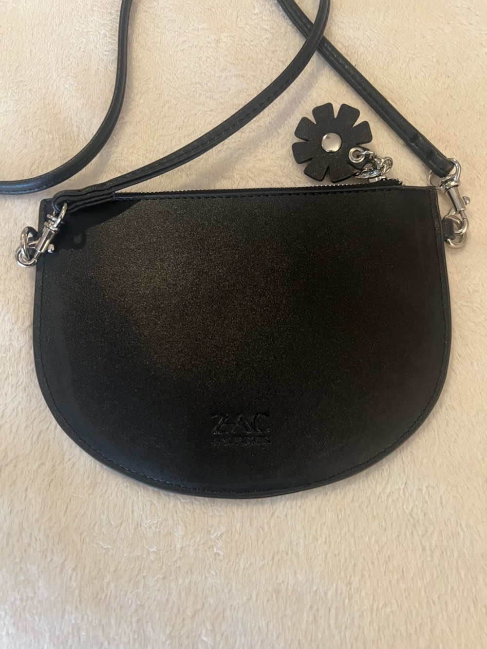 💚 Zac Posen for Bloomingdale's Celia Black Crossbody Bag Purse🩷